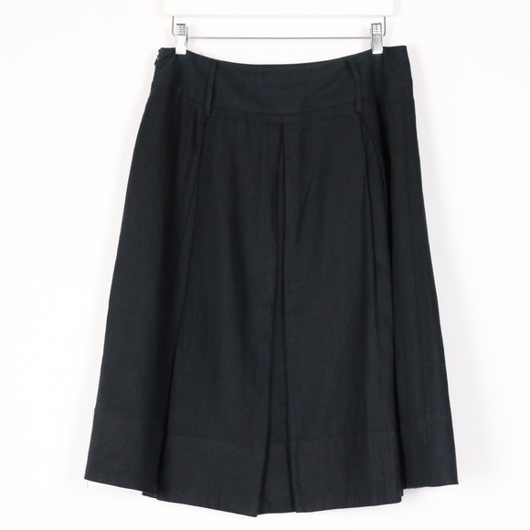 Sandro Linen Pleated Midi Skirt - Picture 4 of 6